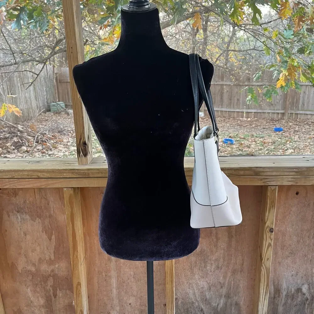 Kate Spade Laurel Way Medium Dally Tote Bag Saffiano Leather Cream Colorblock